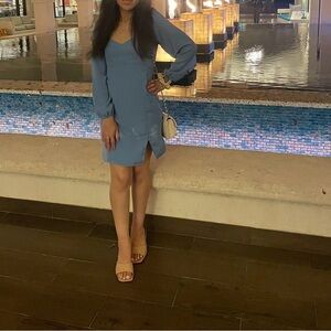 Abercrombie and fitch Elegant Blue Long-Sleeve Dress